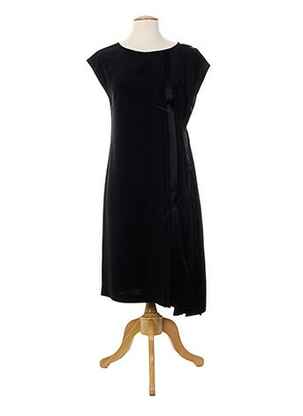 Robe mi-longue sans manche sans manche noir ALMALIBRE femme