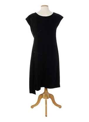 Robe mi-longue sans manche sans manche noir ALMALIBRE femme
