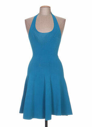 Robe mi-longue col rond bleu DSQUARED femme