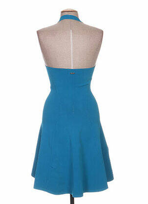 Robe mi-longue col rond bleu DSQUARED femme