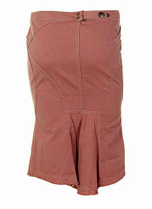 Jupe mi-longue coupe droite évasée sur le bas rose WEBER femme