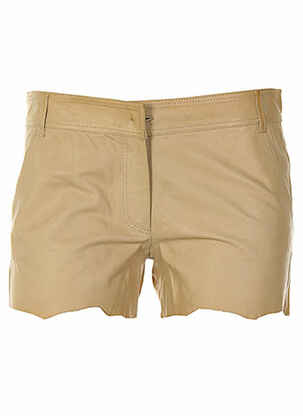 Short fermeture zippée sous rabat boutonné taille basse beige LOU DE BEAUREGARD femme