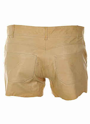 Short fermeture zippée sous rabat boutonné taille basse beige LOU DE BEAUREGARD femme