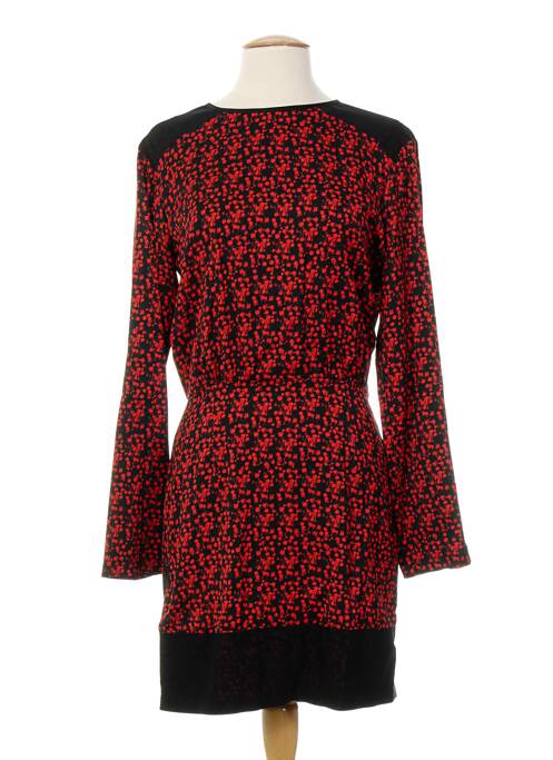 Robe mi-longue imprimé fantaisie manches longues rouge COSTUME NATIONAL femme