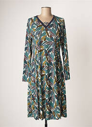 Robe mi-longue coupe fluide manches longues vert FRANCE RIVOIRE femme