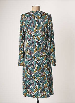 Robe mi-longue coupe fluide manches longues vert FRANCE RIVOIRE femme