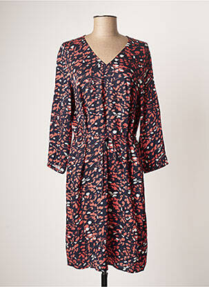 Robe mi-longue coupe fluide manches longues bleu TOM TAILOR femme