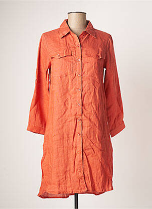 Robe courte coupe évasée manches longues orange AGATHE & LOUISE femme
