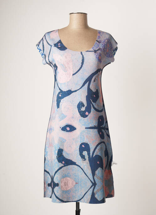 Robe mi-longue bleu ANIMAPOP pour femme