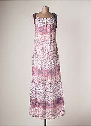Robe longue coupe fluide fines bretelles violet EVA KAYAN femme
