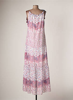 Robe longue manches bretelles ajustables fines bretelles violet EVA KAYAN femme