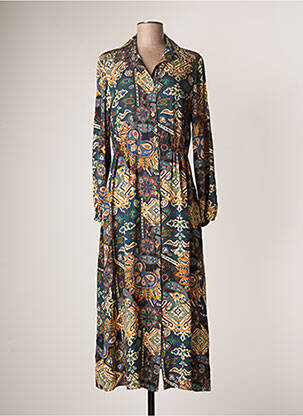 Robe longue manches longues manches longues bleu TINTA STYLE femme