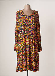 Robe mi-longue imprimé fleurs manches longues jaune AGATHE & LOUISE femme
