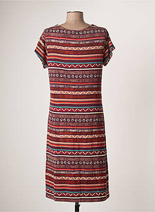 Robe mi-longue manches courtes manches courtes rouge AGATHE & LOUISE femme