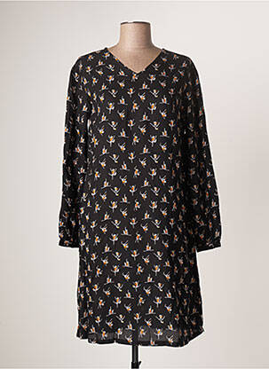 Robe mi-longue coupe fluide manches longues noir AGATHE & LOUISE femme