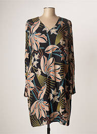 Robe mi-longue coupe fluide manches longues noir TINTA STYLE femme