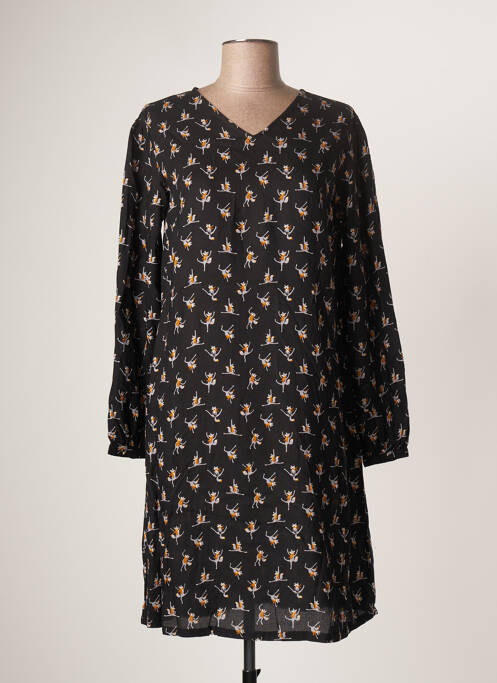 Robe mi-longue coupe fluide manches longues noir AGATHE & LOUISE femme