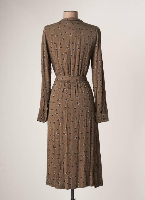 Robe mi-longue marron SANDWICH pour femme