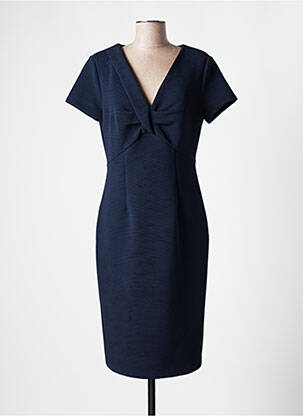 Robe mi-longue manches courtes manches courtes bleu LOLA femme