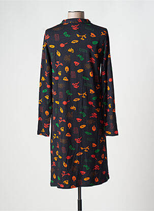 Robe mi-longue imprimé fantaisie manches longues bleu AGATHE & LOUISE femme