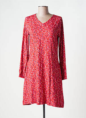 Robe mi-longue imprimé fantaisie manches longues rouge AGATHE & LOUISE femme