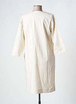 Robe mi-longue manches longues manches longues beige TOM TAILOR femme