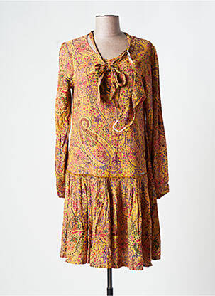 Robe mi-longue manches longues manches longues orange AGATHE & LOUISE femme
