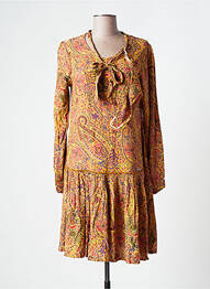 Robe mi-longue manches longues manches longues orange AGATHE & LOUISE femme