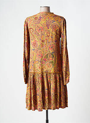 Robe mi-longue manches longues manches longues orange AGATHE & LOUISE femme