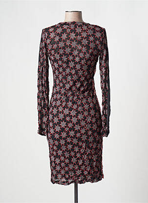 Robe mi-longue imprimé fantaisie manches longues noir SANDWICH femme