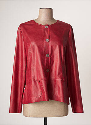 Veste simili cuir poches rouge GRIFFON femme