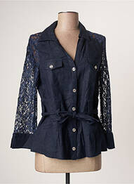 Veste casual col tailleur bleu FRANCE RIVOIRE femme