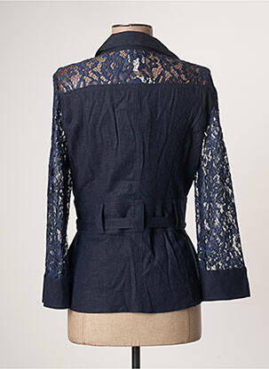 Veste casual col tailleur bleu FRANCE RIVOIRE femme