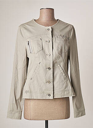 Veste casual col rond gris EVA KAYAN femme