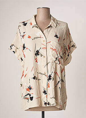 Chemisier poches poitrine manches courtes beige TOM TAILOR femme