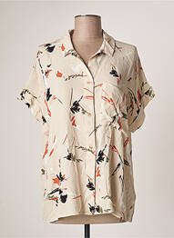 Chemisier poches poitrine manches courtes beige TOM TAILOR femme