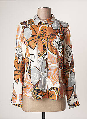 Chemisier imprimé fleurs manches longues marron GREGORY PAT femme