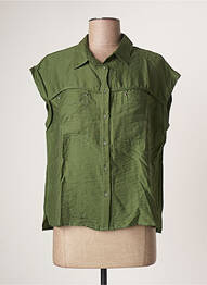 Chemisier poches poitrine manches courtes vert ANDAMIO femme
