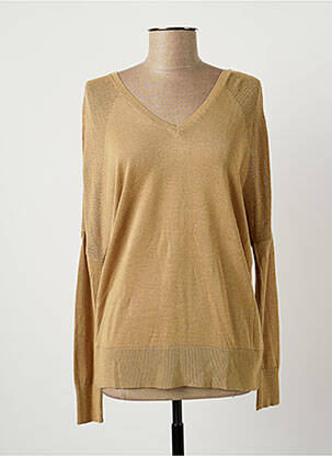 Pull coupe droite manches longues beige EVA KAYAN femme