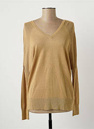 Pull maille ajourée manches longues beige EVA KAYAN femme