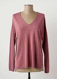 Pull col v manches longues rose EVA KAYAN femme
