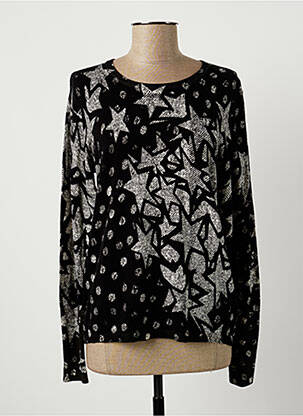 Pull col rond manches longues noir SANDWICH femme