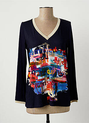 Top tissage jersey manches longues bleu TINTA STYLE femme