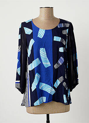 Blouse imprimé fantaisie manches 3/4 bleu MERI & ESCA femme