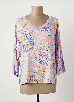 Top tissage crêpe manches 3/4 violet TOM TAILOR femme