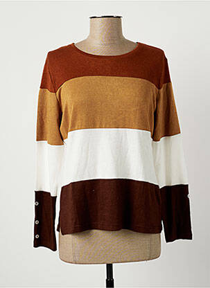Pull coupe droite manches longues marron MERI & ESCA femme