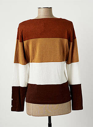 Pull coupe droite manches longues marron MERI & ESCA femme