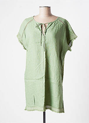 Tunique manches courtes col rond vert SANDWICH femme