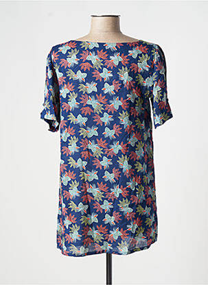 Tunique manches courtes coupe fluide bleu AGATHE & LOUISE femme