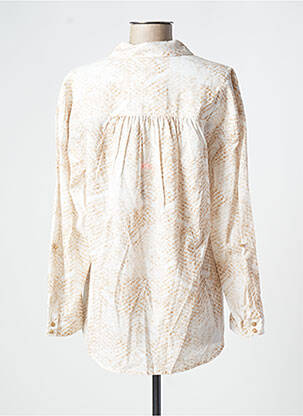 Blouse poignets boutonnés avec fente manches longues beige EVA KAYAN femme